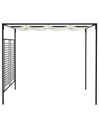 Gazebo con Tetto Retrattile 3x4x2,3 m Crema 180 g/m²