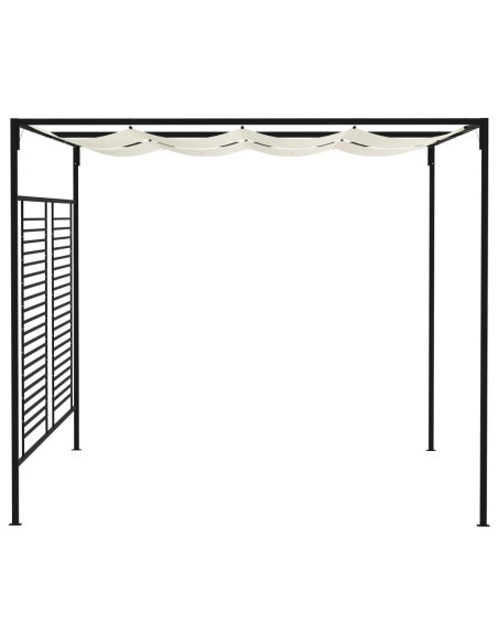 Gazebo con Tetto Retrattile 3x4x2,3 m Crema 180 g/m²