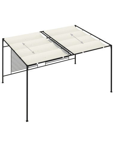 Gazebo con Tetto Retrattile 3x4x2,3 m Crema 180 g/m²