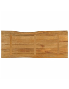 Piano Tavolo 140x60x3,8 cm Bordi Vivi in Legno Massello Mango