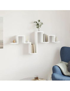 Scaffale a Parete Bianco 104,5x10x43 cm in Legno Multistrato 2