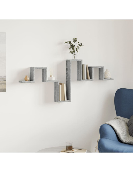 Mensola a Muro Grigio Sonoma 104,5x10x43 cm Legno Multistrato