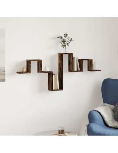 Mensola a Muro Rovere Fumo 104,5x10x43 cm Legno Multistrato