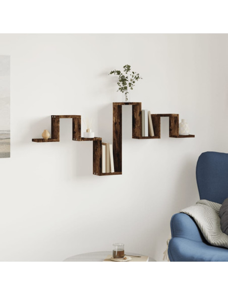 Mensola a Muro Rovere Fumo 104,5x10x43 cm Legno Multistrato