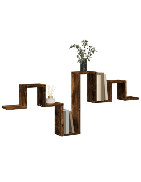 Mensola a Muro Rovere Fumo 104,5x10x43 cm Legno Multistrato