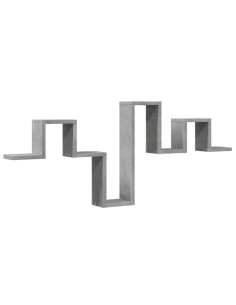 Scaffale a Muro Grigio Cemento 104,5x10x43 cm Legno Multistrato