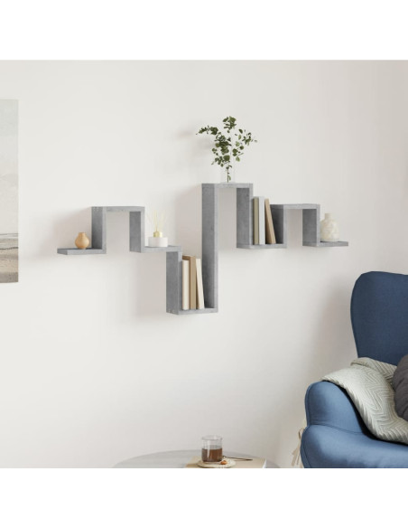 Scaffale a Muro Grigio Cemento 104,5x10x43 cm Legno Multistrato