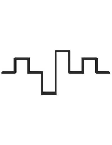 Scaffale a Parete Nero 104,5x10x43 cm in Legno Multistrato