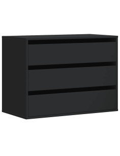 Cassettiera Angolare Nera 80x41x58 cm in Legno Multistrato 2