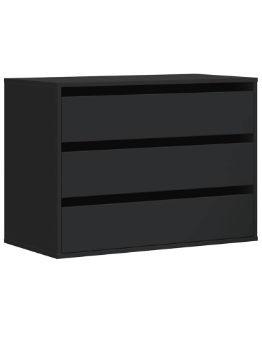 Cassettiera Angolare Nera 80x41x58 cm in Legno Multistrato