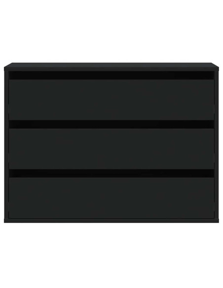 Cassettiera Angolare Nera 80x41x58 cm in Legno Multistrato
