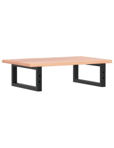 Ripiano a Parete per Lavabo in Acciaio e Massello di Rovere