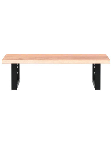 Ripiano a Parete per Lavabo in Acciaio e Massello di Rovere