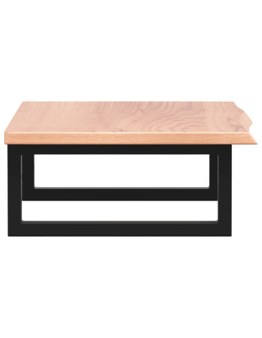 Ripiano a Parete per Lavabo in Acciaio e Massello di Rovere