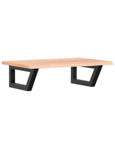 Ripiano a Parete per Lavabo in Acciaio e Massello di Rovere