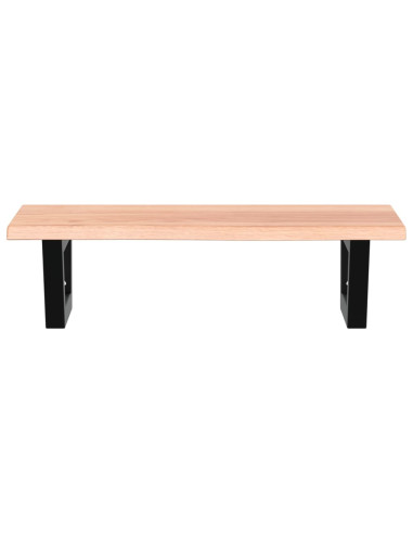 Ripiano a Parete per Lavabo in Acciaio e Massello di Rovere