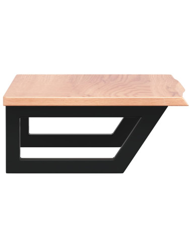 Ripiano a Parete per Lavabo in Acciaio e Massello di Rovere