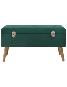 Panca con Vano Portaoggetti 80 cm Verde in Velluto 2