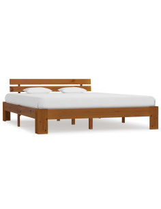 Giroletto Marrone Miele in Legno Massello di Pino 160x200 cm