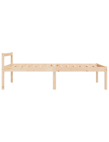 Letto per Anziani 90x190 cm Single in Legno Massello di Pino