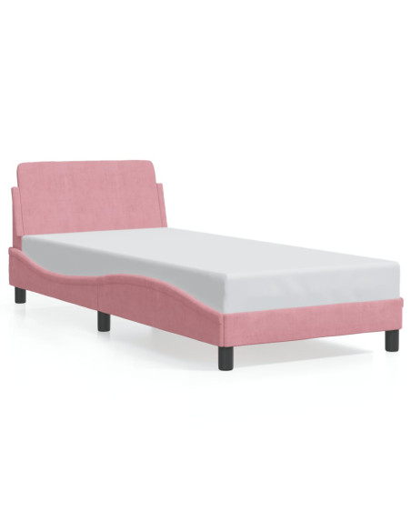 Giroletto con Testiera Rosa 80x200 cm in Velluto