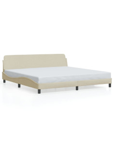 Giroletto con Testiera Crema 200x200 cm in Tessuto