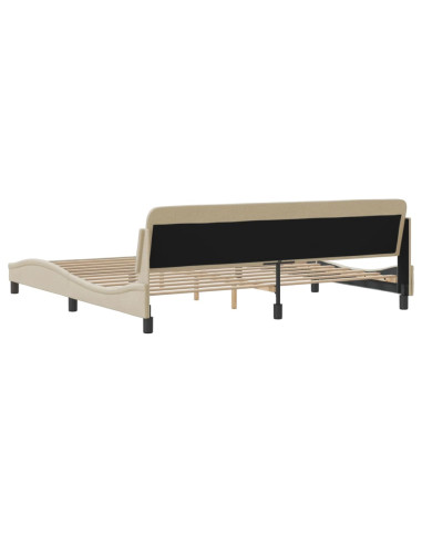 Giroletto con Testiera Crema 200x200 cm in Tessuto