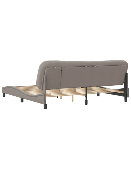 Giroletto con Luci LED Tortora 200x200 cm in Tessuto