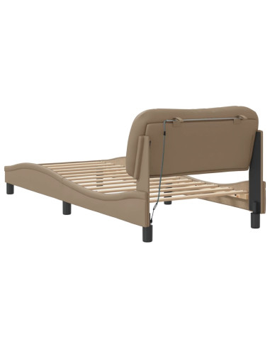 Giroletto con Luci LED Cappuccino 90x190 cm in Similpelle