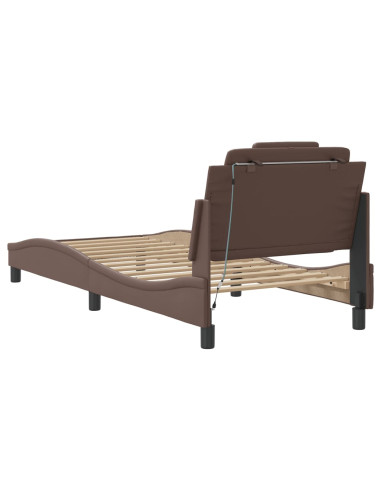 Giroletto con Luci LED Marrone 80x200 cm in Similpelle