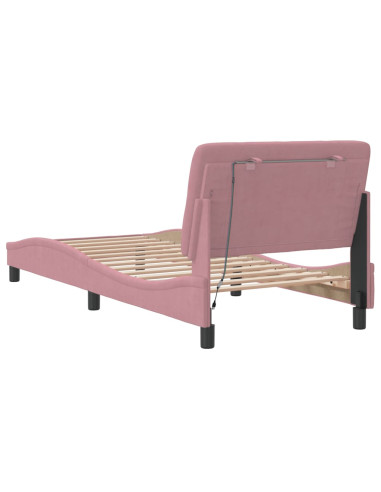 Giroletto con Luci LED Rosa 90x190 cm in Velluto