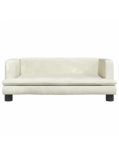 Divano per Bambini Crema 80x45x30 cm in Velluto 2