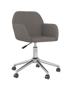 Sedia da Ufficio Girevole Grigio Scuro in Tessuto