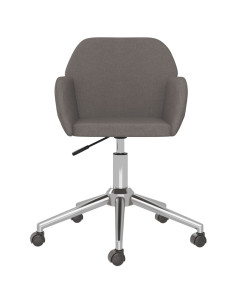 Sedia da Ufficio Girevole Grigio Scuro in Tessuto 2