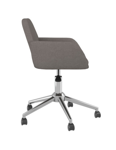 Sedia da Ufficio Girevole Grigio Scuro in Tessuto