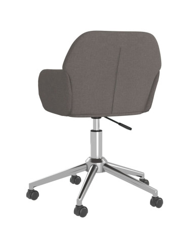 Sedia da Ufficio Girevole Grigio Scuro in Tessuto