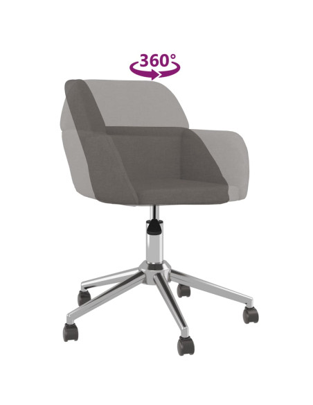 Sedia da Ufficio Girevole Grigio Scuro in Tessuto