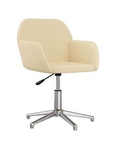Sedia da Ufficio Girevole Crema in Tessuto