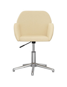 Sedia da Ufficio Girevole Crema in Tessuto 2