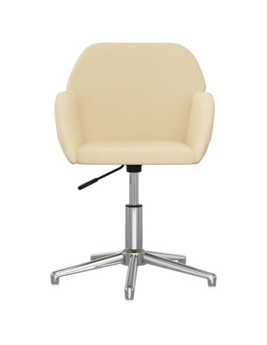 Sedia da Ufficio Girevole Crema in Tessuto