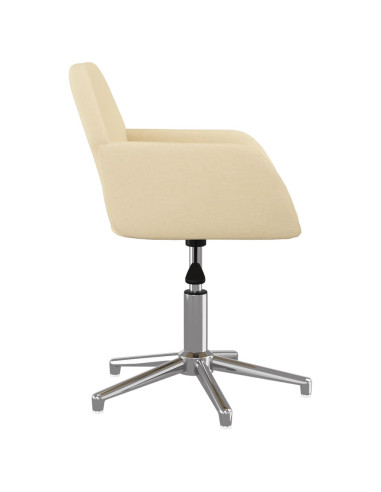 Sedia da Ufficio Girevole Crema in Tessuto