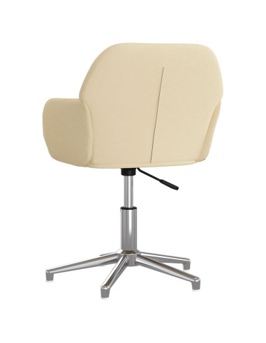 Sedia da Ufficio Girevole Crema in Tessuto