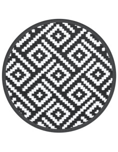 Tappeto da Esterno Bianco e Nero Ø160 cm in PP