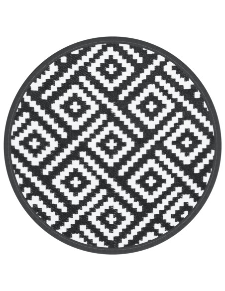 Tappeto da Esterno Bianco e Nero Ø160 cm in PP