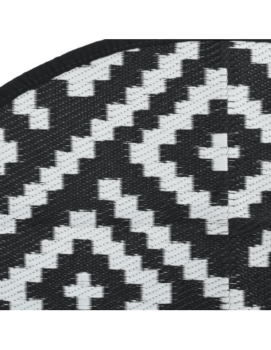 Tappeto da Esterno Bianco e Nero Ø160 cm in PP