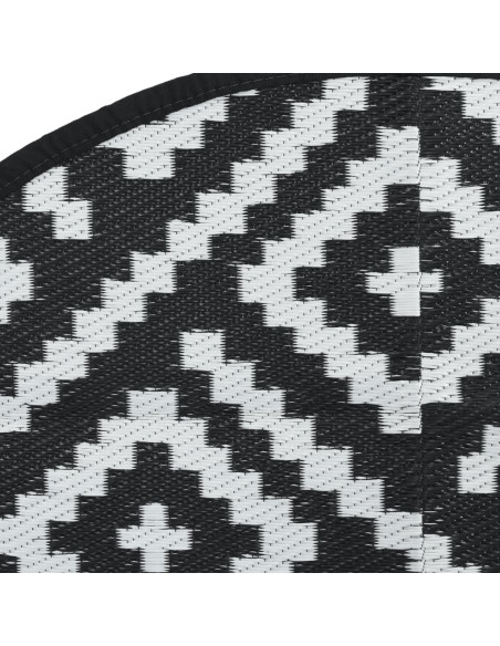 Tappeto da Esterno Bianco e Nero Ø160 cm in PP