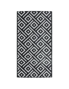 Tappeto da Esterni Bianco e Nero 80x150 cm in PP
