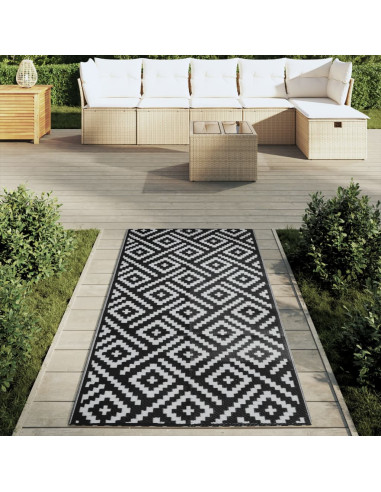Tappeto da Esterni Bianco e Nero 80x150 cm in PP