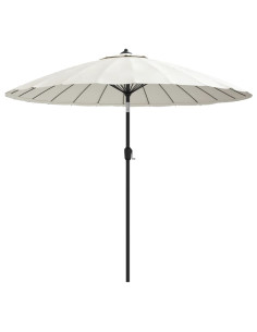 Ombrellone da Esterni Palo in Alluminio 270 cm Bianco Sabbia