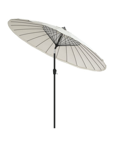 Ombrellone da Esterni Palo in Alluminio 270 cm Bianco Sabbia
